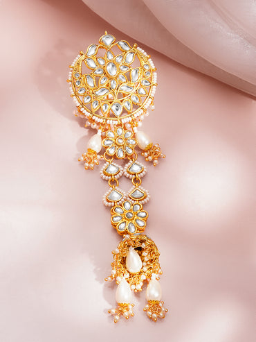 Kundan Pearl Statement Hair Accessory