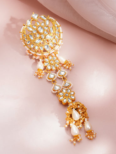 Kundan Pearl Statement Hair Accessory