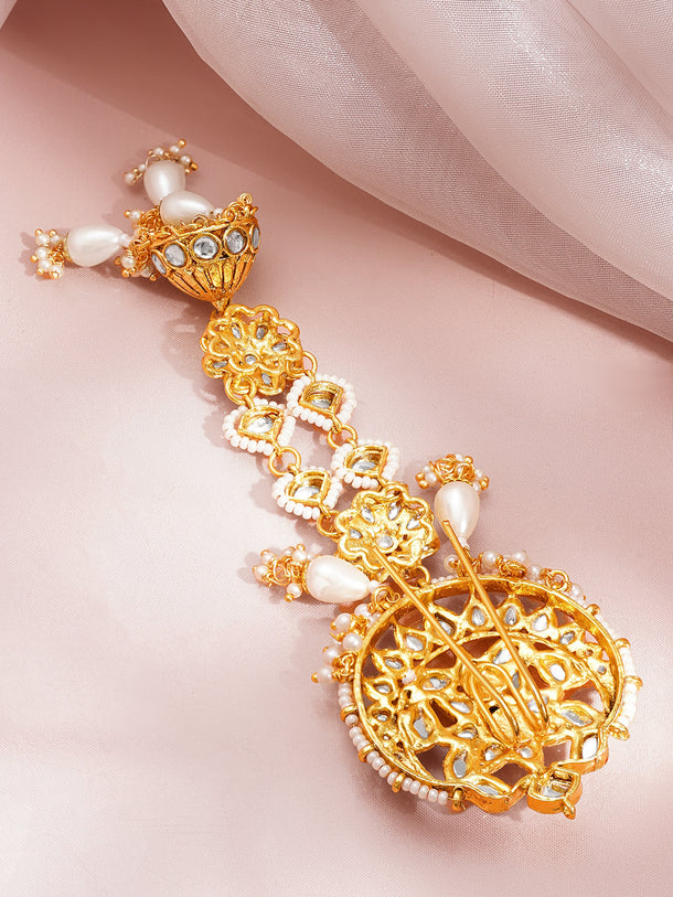Kundan Pearl Statement Hair Accessory