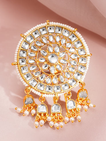 Pearl Kundan Festive Statement Hair Accessory