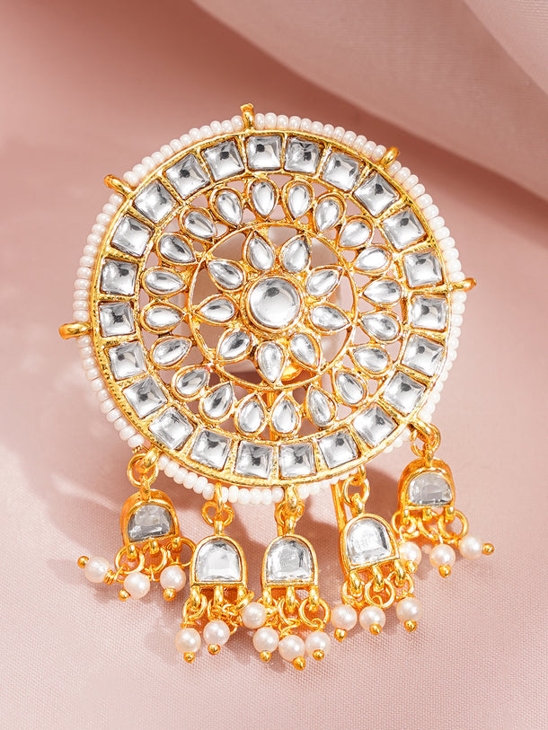 Pearl Kundan Festive Statement Hair Accessory
