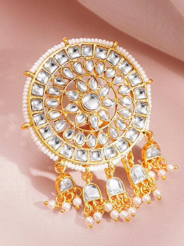 Pearl Kundan Festive Statement Hair Accessory