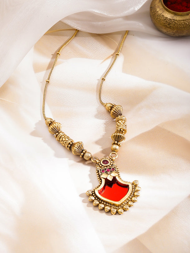 Bohemian Glow Antique Bead Necklace