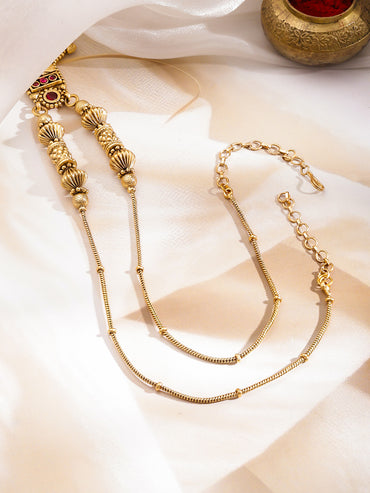 Bohemian Glow Antique Bead Necklace