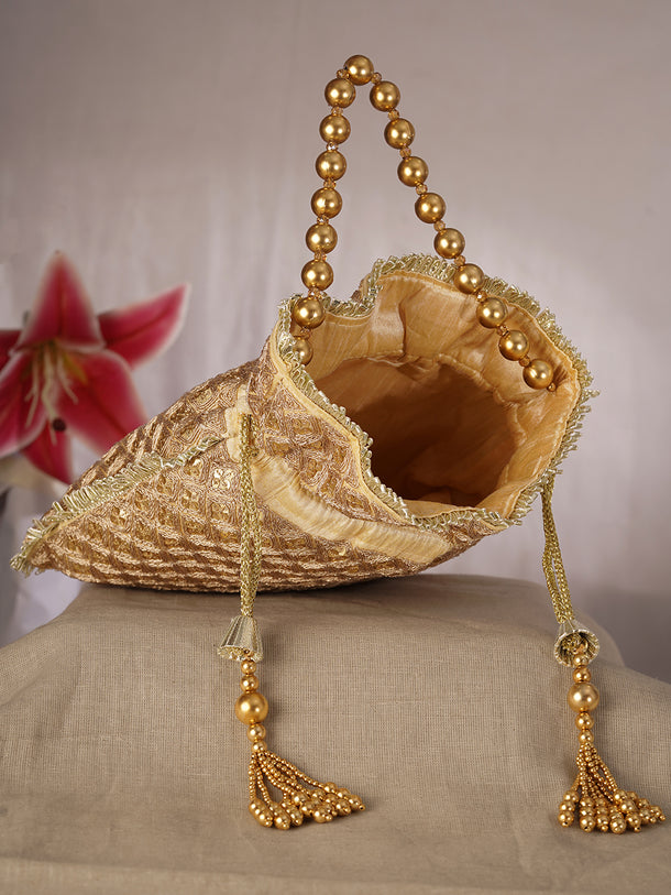 Golden Festive Statement Potli Bag