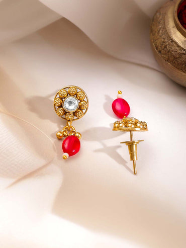 Gold-Plated Pendant and Earrings