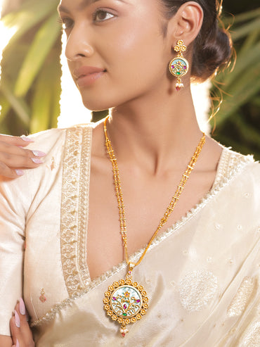 Gold-Plated Necklace and Earrings