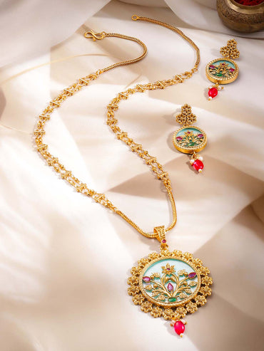 Gold-Plated Necklace and Earrings