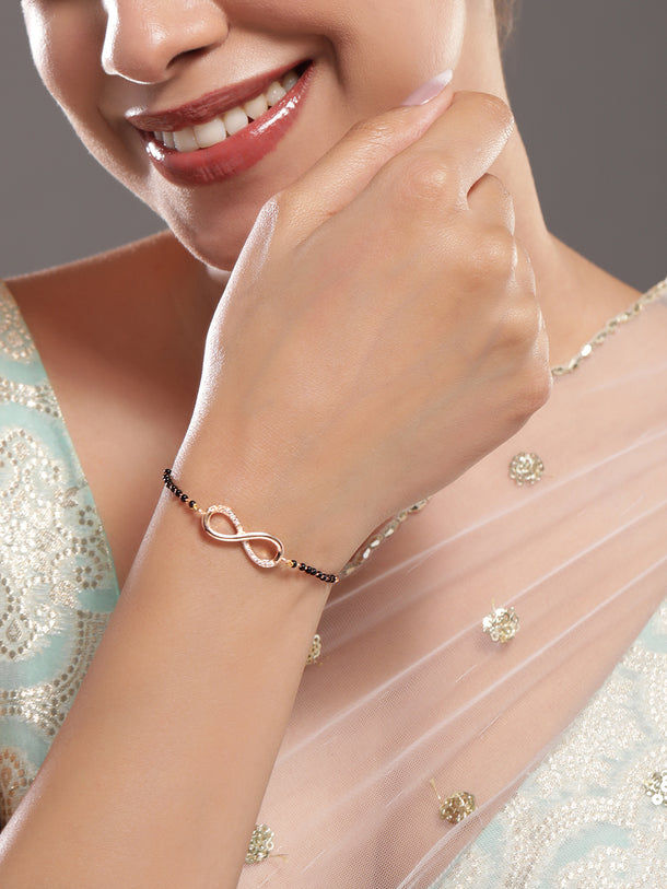 American Diamond Zirconia Infinity Mangalsutra Bracelet