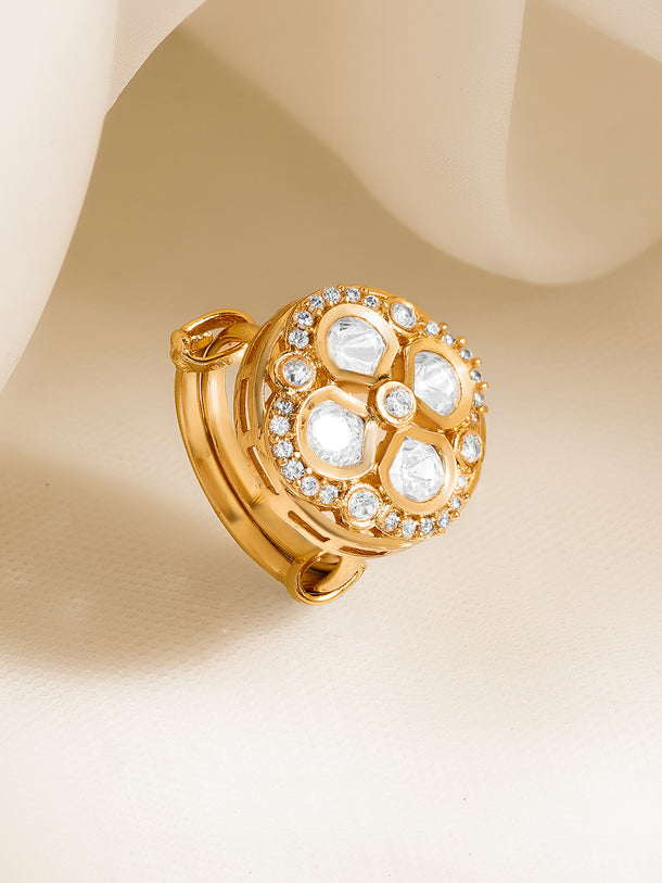 Festive Glow Kundan Adjustable Ring