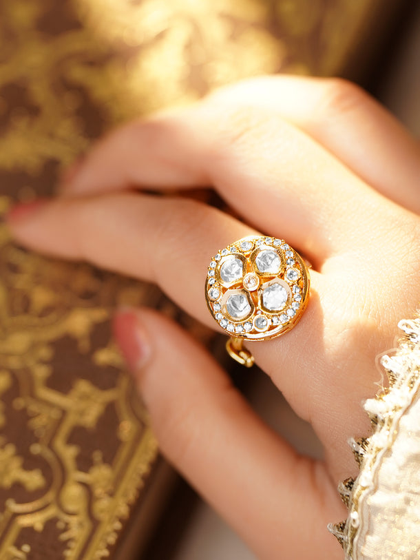 Festive Glow Kundan Adjustable Ring