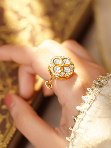 Festive Glow Kundan Adjustable Ring