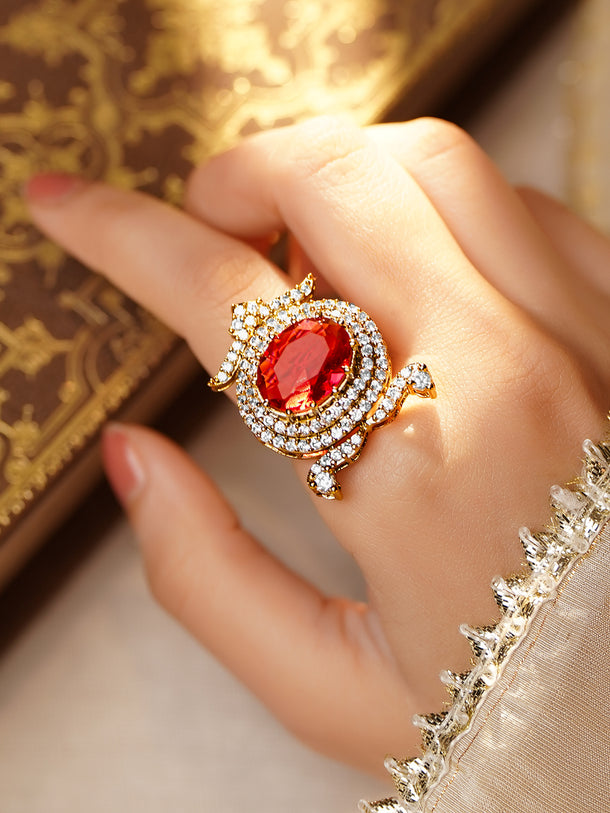 Royal Ruby Red Cocktail Ring