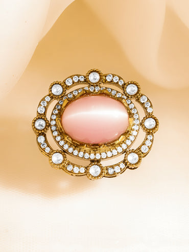 Elegant Blush Gemstone Cocktail Ring