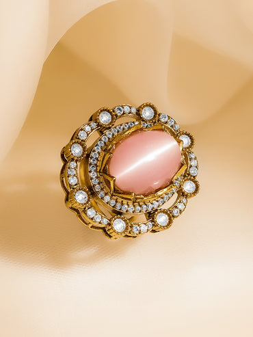 Elegant Blush Gemstone Cocktail Ring