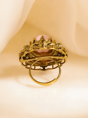 Elegant Blush Gemstone Cocktail Ring