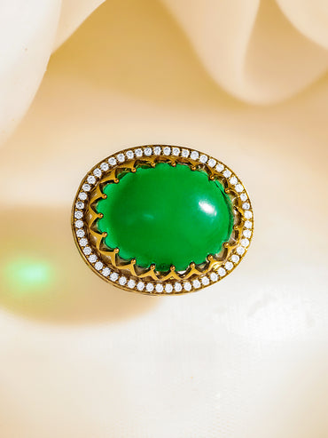 Golden Regal Emerald Fashion Ring