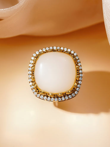 Luxe Gold Opala Cocktail Ring