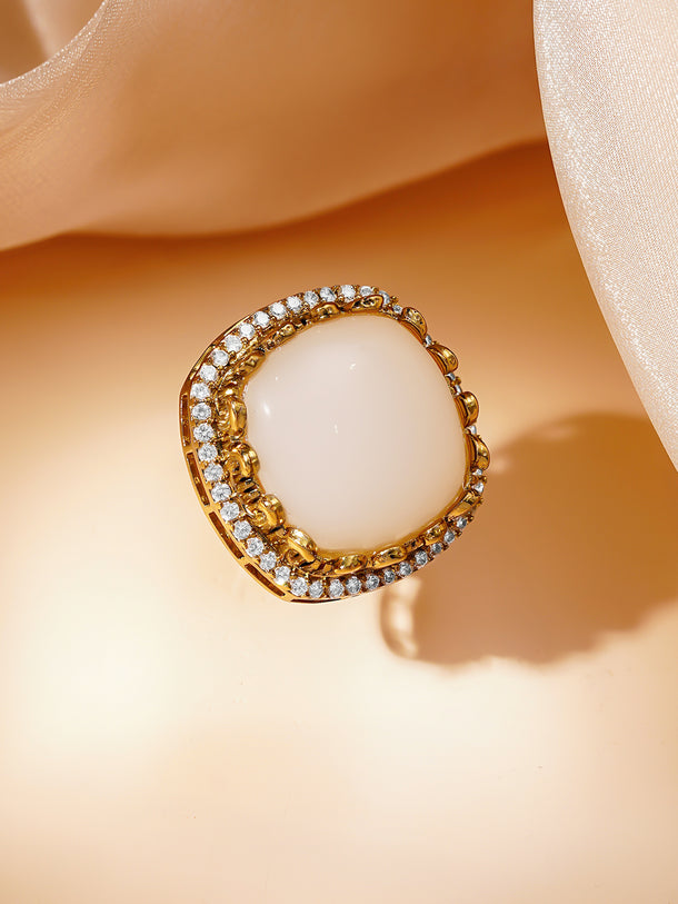 Luxe Gold Opala Cocktail Ring
