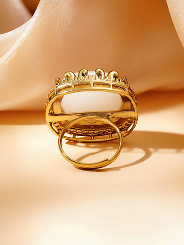 Luxe Gold Opala Cocktail Ring