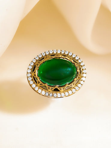 Regal Emerald Gemstone Cocktail Ring