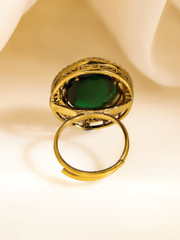 Regal Emerald Gemstone Cocktail Ring