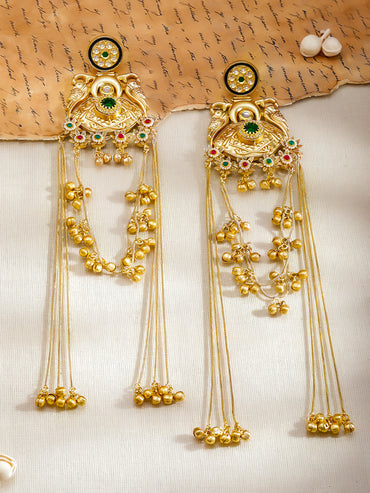 Baguette Oval American Diamond Zirconia Line Dangler Earrings