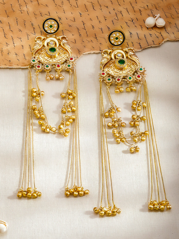 Baguette Oval American Diamond Zirconia Line Dangler Earrings