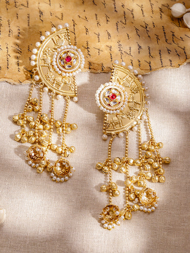Gold Toned Kashmiri Dangler Jhumkas