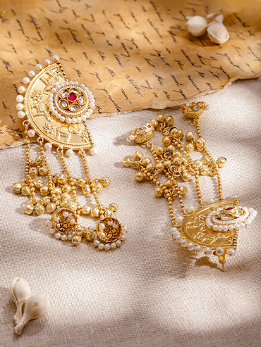 Gold Toned Kashmiri Dangler Jhumkas