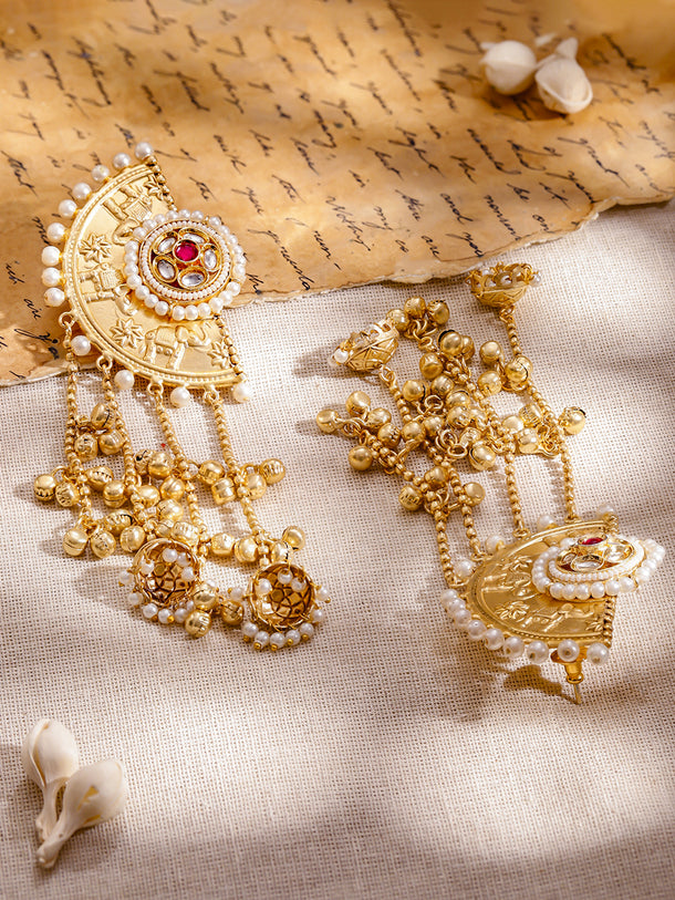 Gold Toned Kashmiri Dangler Jhumkas