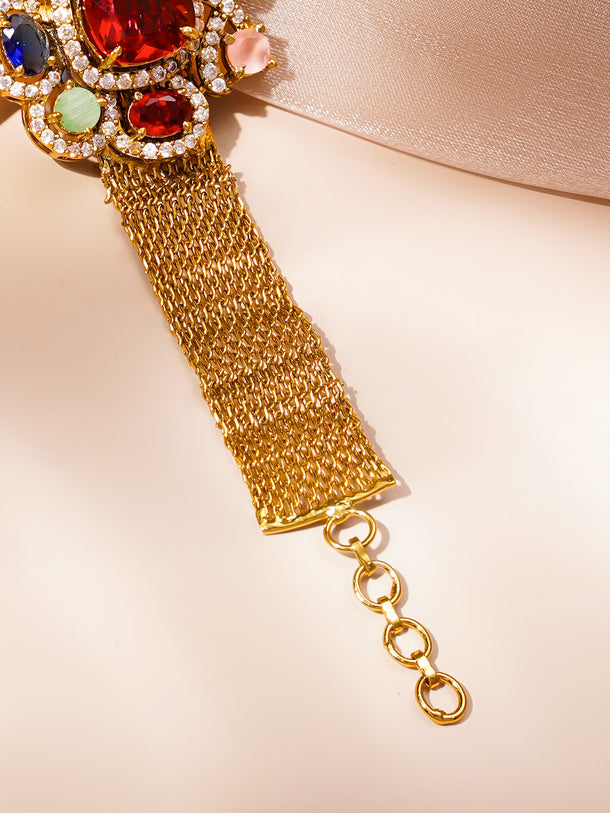 Festive Multicolour Mesh Statement Bracelet