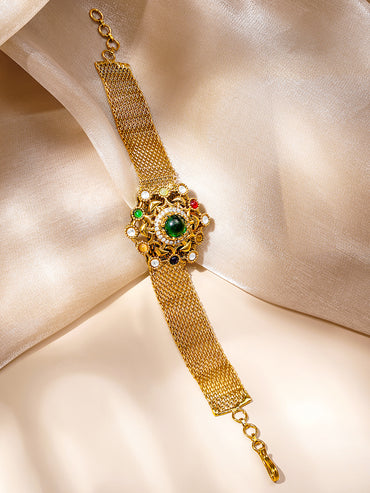 Festive Navratna Gem Statement Bracelet