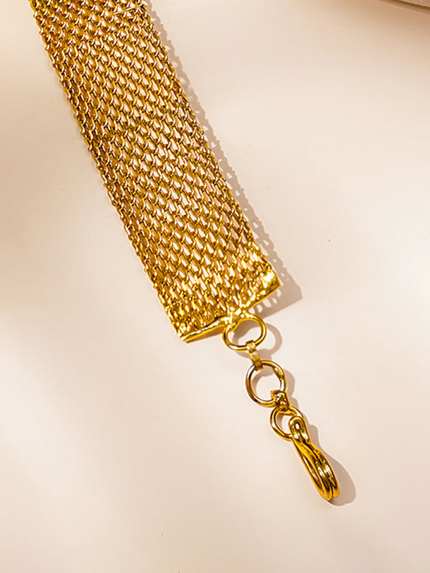Moonstone Glow Mesh Statement Bracelet