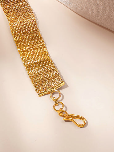Bold Emerald Glow Mesh Bracelet