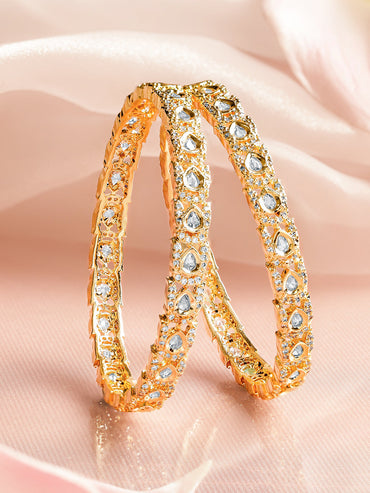 Frosted Radiance Zirconia Studded Bangles