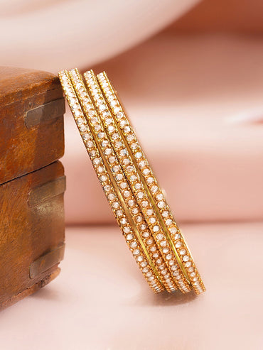 Champagne Spark Crystal Bangle Stack Set