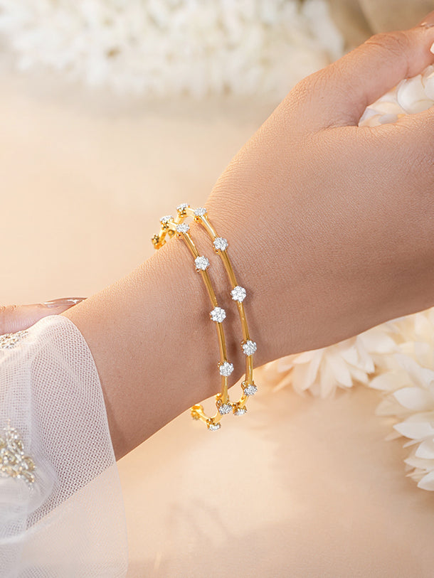 Gold Plated Crystal Constellation Bangles Set of 2