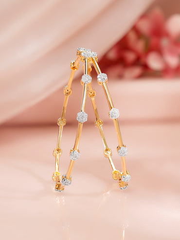 Two Tone Crystal Diamond Lattice Bangles Set of 2
