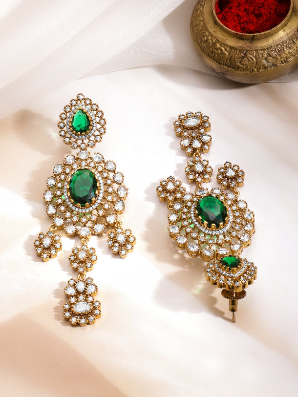 American Diamond Zirconia Emerald Choker Set