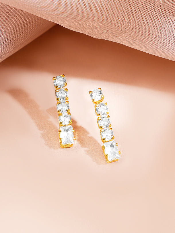 Gold Plated Crystal Baguette Choker Necklace Set