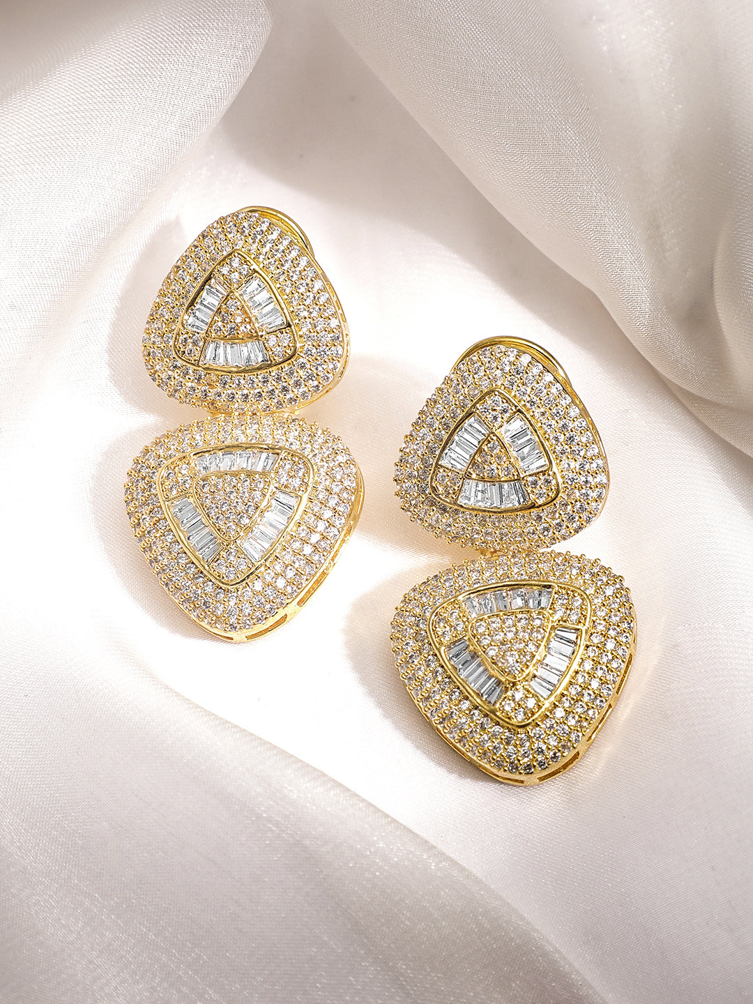 Soft Curve Triad American Diamond Zirconia Drops
