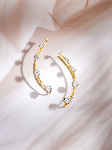 Gold Plated American Diamond Zirconia Ear Cuffs
