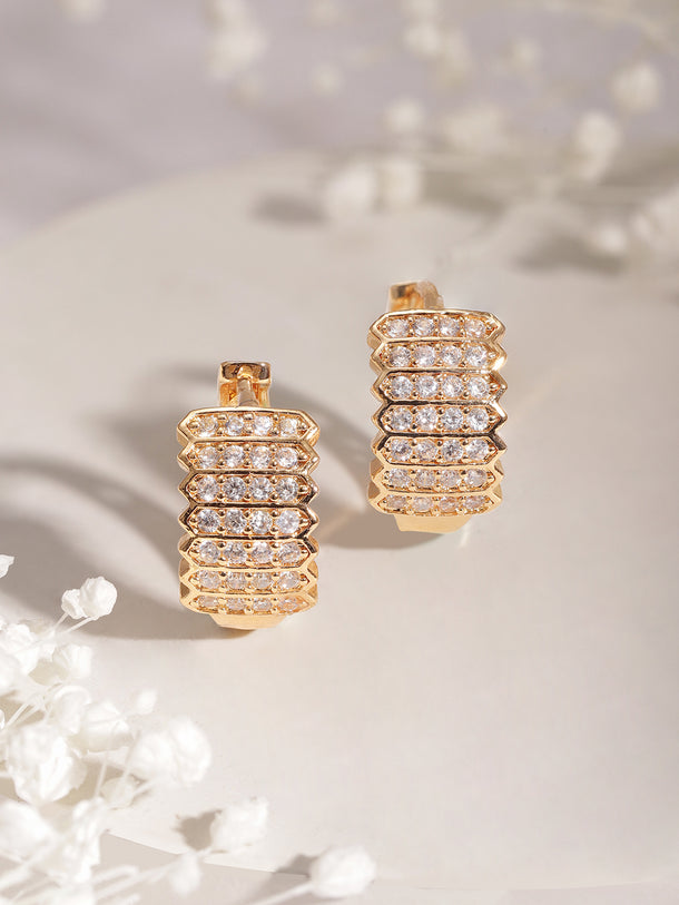 Luxe Shine American Diamond Zirconia Hoops
