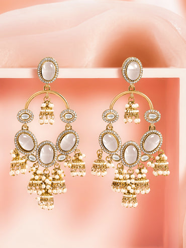 Pearl Glow Chandelier Jhumki Earrings