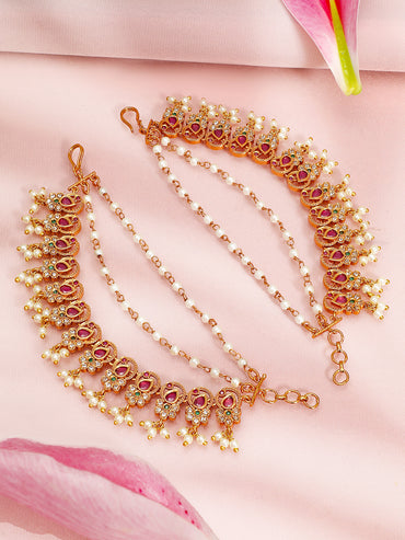 Enchanting Pearls Red White Kaan Chain