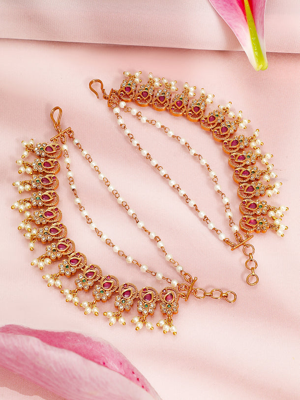 Enchanting Pearls Red White Kaan Chain