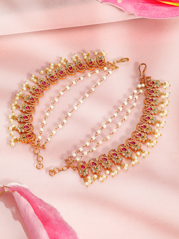 Enchanting Pearls Red White Kaan Chain
