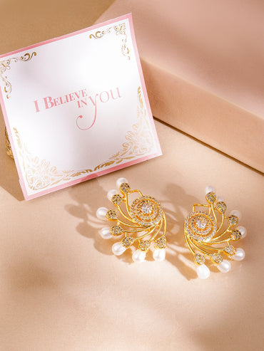 Twinkling Floral American Diamond Zirconia Studs