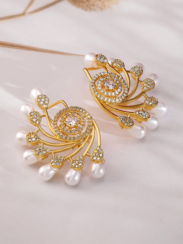 Twinkling Floral American Diamond Zirconia Studs